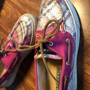 Size 6 Sperries.  Fuscia with sparkles